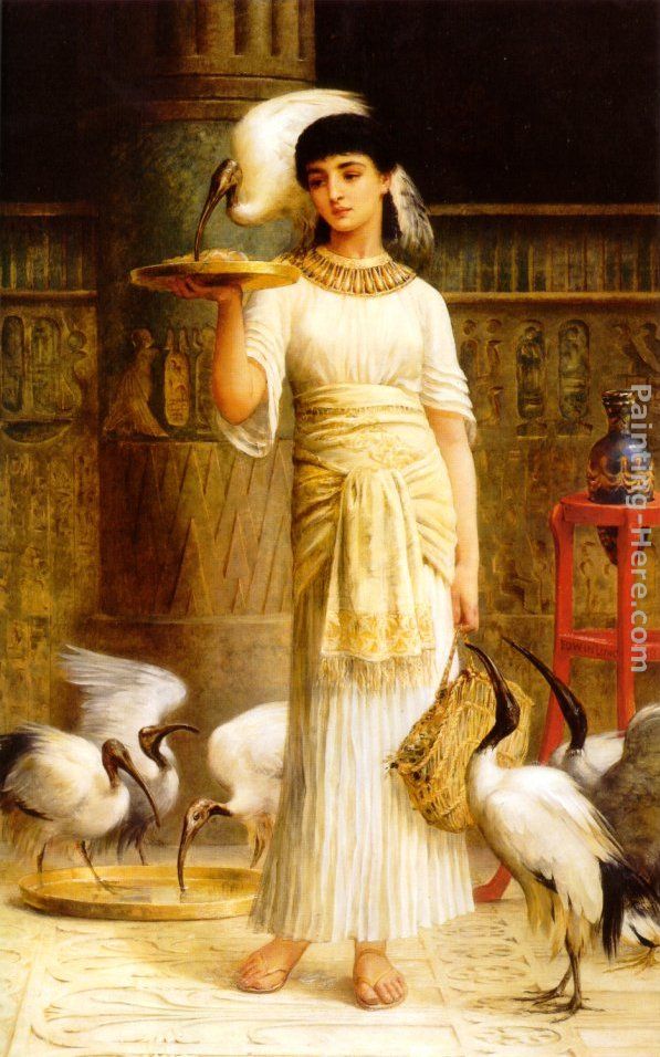 Ale the Attendant of the Sacred Ibis in the Temple of Isis painting - Edwin Longsden Long Ale the Attendant of the Sacred Ibis in the Temple of Isis art painting